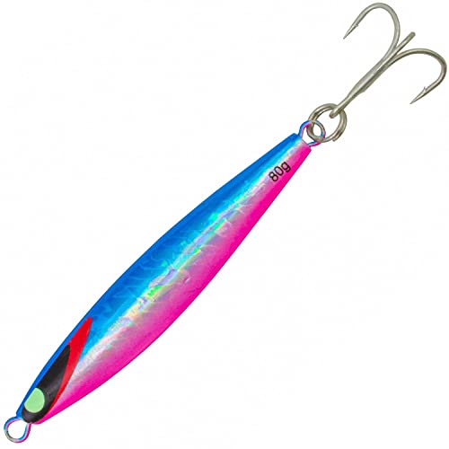 Team Deep Sea Super Glow High Tech Pilker 80g - Blau/Pink/Glow - 1 Stück | Pilker