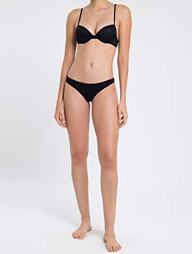 Kit com 3 Calcinhas Fio Dental, Calvin Klein, Feminino, Branco/Preto/Mescla, P