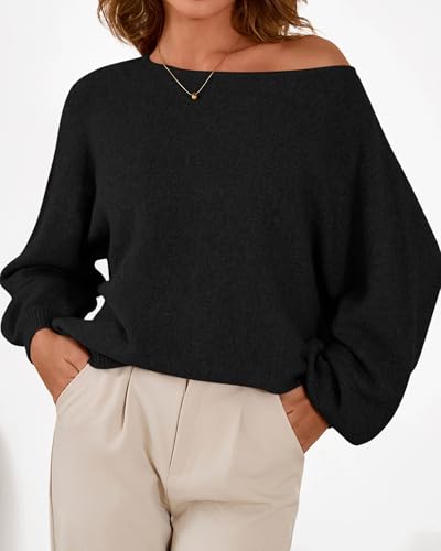 KIRUNDO Fall Sweaters for Women 2026 Oversized Boat Neck Tops - image 8