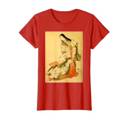 ONO no Komachi The Poetess Japanese Poem Writer Waka Poet T-Shirt, Women, Red, Medium