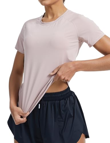Mangas Cortas Deportivas para Mujer (FR/ES, Letras, S, Regular, Regular, Rosa)