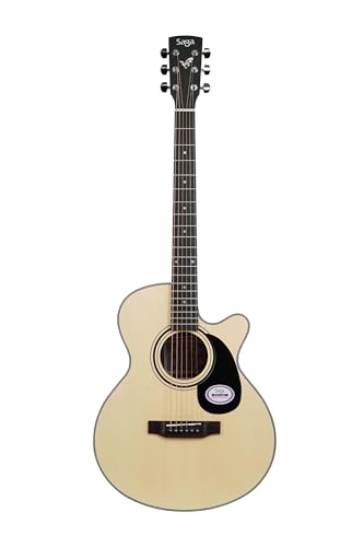 Image of Saga Sa-600C-Na Concert Cutaway Acoustic Guitar (Natural) - Wood