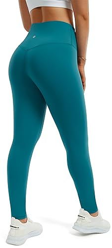 PERSIT Leggings de gimnasio sin costuras para mujer, control de abdomen, cintura alta, pantalones de yoga de compresión, leggings deportivos - 25/28 pulgadas, turquesa, 36-38