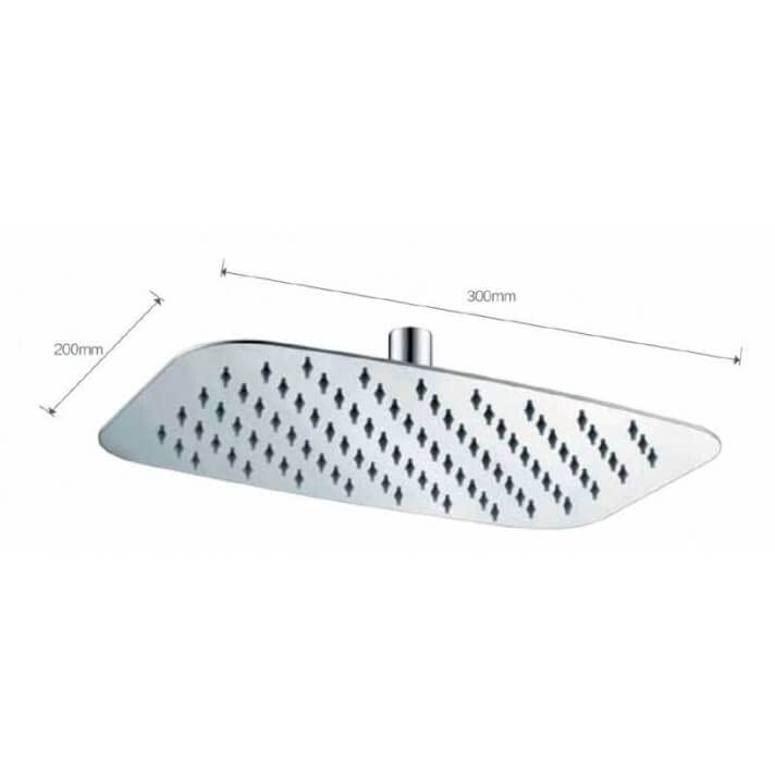 IMEX - Rociador para ducha pared/techo extraplano ovalado - 20 x 30 cm, Cromado - RDR001