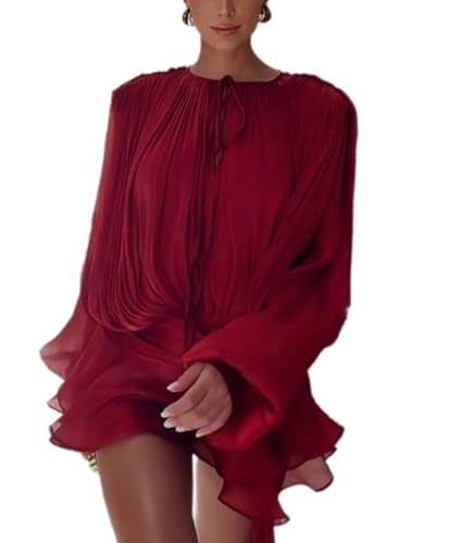 Wuitrie Elegant Women's 2 Piece Skirt Sets Long Sleeves Crew