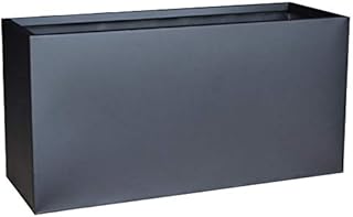 Décoclico - Jardinera de zinc galvanizado rectangular negro mate 80 x 30 x 40 cm, 96 L, color negro