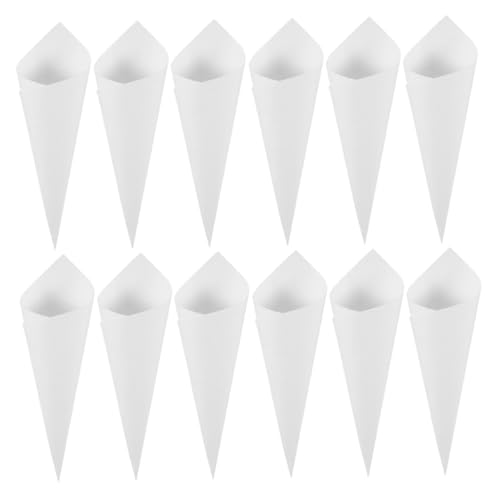 Abaodam 60 Conos de Papel Kraft para Confeti y Pétalos, Tamaño Pequeño, Color Natural, Paquete de 60 Unidades (2 Paquetes de 30), Portaconos Ideales para Bodas, Fiestas y Decoraciones