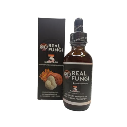 Proteínas Y Suplementos, Drugstore Real Fungi 3 Maestros (Cordyceps, Reishi y Melena de Leon) Suplemento en liquido de extracto de hongo - (50ml) sin OMG (50 dias)