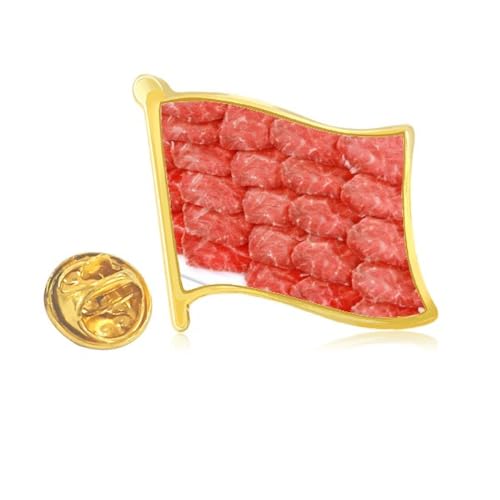 Pin's steak en métal doré idée cadeau originale pour cuisinier et gourmet