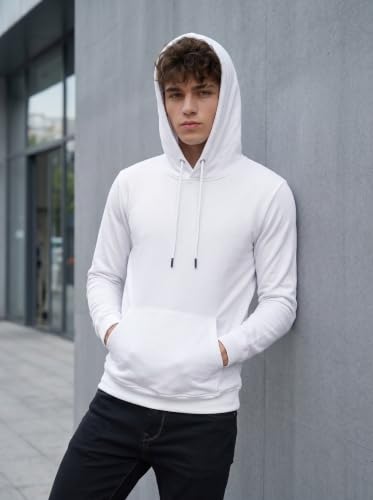 Image of HOODMASTER Unisex Fleece Hoodie Sweatshirt with Pockets Full Sleeves Regular Fit Solid Pattern Hooded Neck and Standard Length | Hoodies for Men & Women