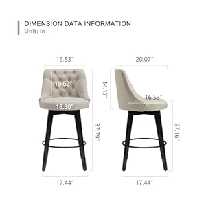 Swivelbarstoolssetof4counterheightbarstoolswithbuttonbackfarmhousebarstoolsforkitchenislandcafepubbarcounterbeige Urban Country Home Decor Swivel bar stools set of 4 counter height bar stools with button back farmhouse bar stools for kitchen island cafe pub bar counter beige urban country home decor