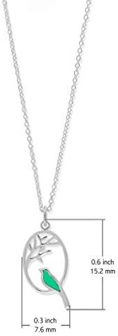 Boma Jewelry Sterling Silver Resin Bird Necklace, 16 inches - Image 5