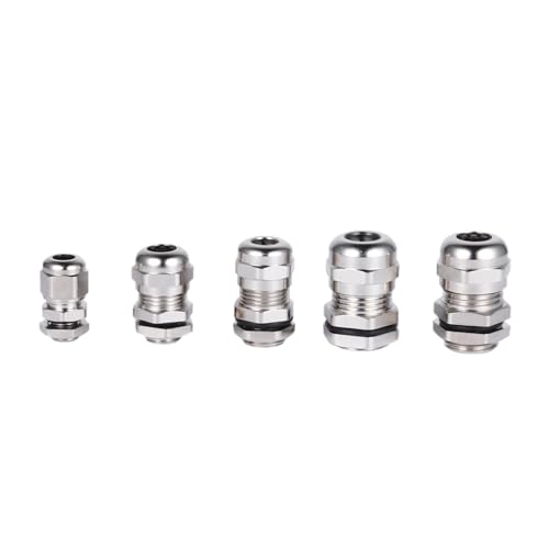 FUNOMOCYA 5pcs Waterproof Wire Connector Set Metal Cable Gland Plug Easy to Install