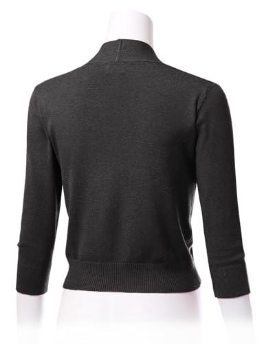 Image of Allsense Women's 3 /4 Sleeve Cropped Shrug Cardigan | Classic Bolero, Open-Front, Lightweight Soft Fine Knit Cover Up