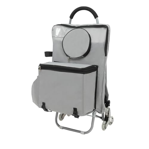 Chariot d'artiste mobile à trois roues et sac de rangement amovible - Chariot de peinture d'extérieur - Siège ergonomique en acier et tissu Oxford - Compact...