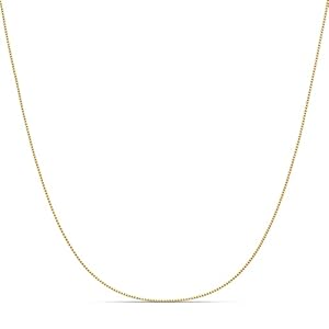 Amazon Essentials Sterling Silver Thin 0.8mm Box Chain Necklace | Available in Yellow Gold or Silver | 16″, 18″, 20″, 24″, or 30″ (previously Amazon Collection)