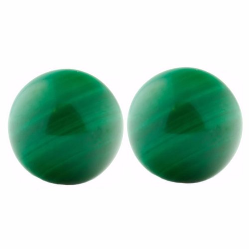 Trustmark 14K Yellow Gold 8Mm Natural Green Malachite Ball Stud Earrings #TOP1