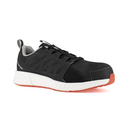 Reebok Scarpe di Sicurezza con Punta composita in Rete di Nylon Nera, Bianca e Arancione S1P SRC 45 Nere/Bianche