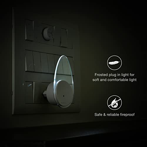 Image of Led Plug in Night Lamp | Led Night Light, Plug-in with Automatic On /Off Sensor for Bedroom, Kitchen, Bathroom (White, Drop Shape, Polycarbonate, Pack of 1)