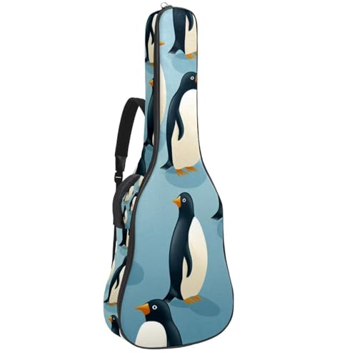 Sac pour guitare folk étanche motif pingouin pour cours et voyages
