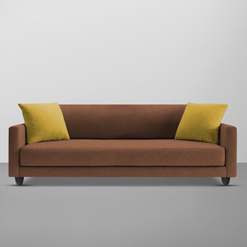 Image of Casaliving Dominic 3 Seater Sofa Set for Living Room (Brown Fabric) Premium Fabric Sofa