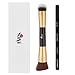 Double-Ended Professional Foundation &Contour Makeup Blending Brush | Soft Bristles Highlighting makeup brush |Travel makeup brush | Eco-Friendly & Cruelty-free| Powder setting brush