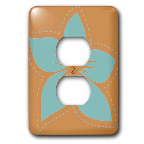 Plaque de prise turquoise Hawaiian Flowers 3dRose lsp_44329_6 pour masquer les vis