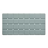 Webos Silicone Bath Mat with Suction Cups – Non-Slip Foldable Bathtub & Shower Mat, Durable & Quick-Dry Safety Tub Mat with Large Drain Holes for Families 28"x 14" Grey
