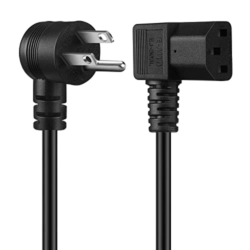 Tnp Universal 3 Prong Ac Power Cord Cable (6 Feet) Nema 5-15P To Iec320C13 Ul 18Awg Heavy Duty Right Angle Round Connector Plug Wire For 4K Lcd Tv Screen Led Monitor Pc Computer Printer #TOP1