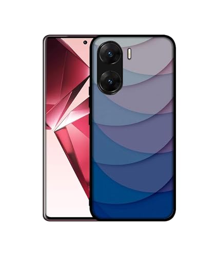 Image of Waves Pattern Print Design Premium 2D Printed Metal Back Case Cover for Vivo V29E 5G, Blue