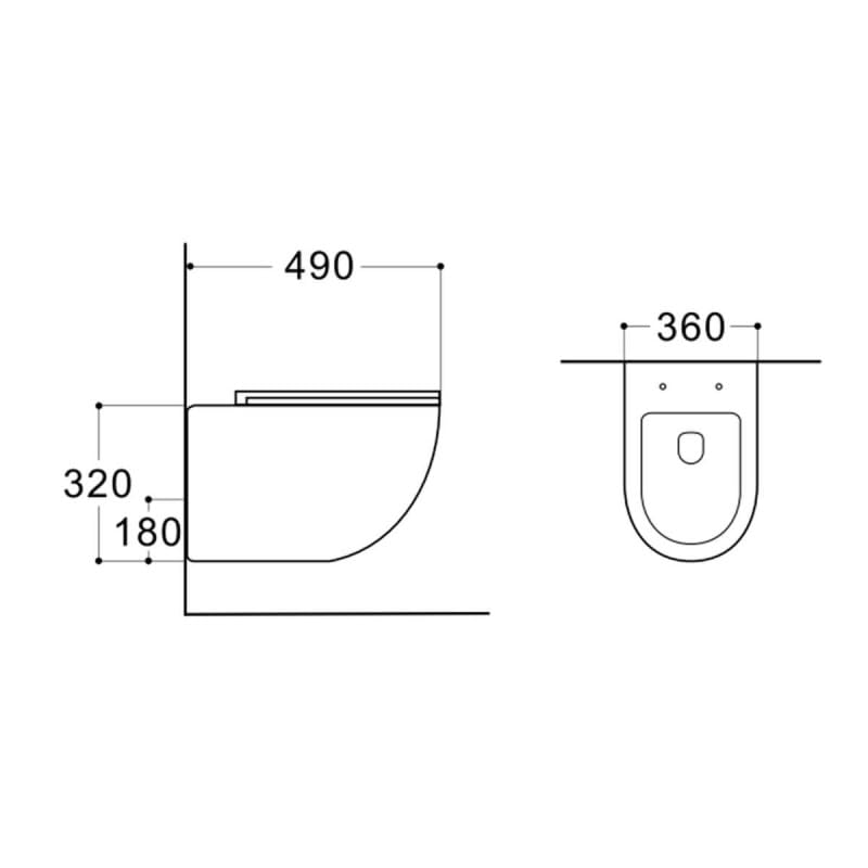 Belvit Spülrandloses Hänge WC Weiß mit integrierter Taharet-/Bidet-& Toilettendeckel mit Absenkautomatik - Wand WC mit Kalt- & Warmwasseranschluss, Design-Toilette mit Edelstahl-Dusche
