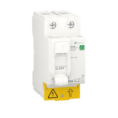 Rasmacor | Differentiel R9R71240 | Interrupteur différentiel superimmunisé 2P 40A 30MA -F-SI | Resi 9 - RCCB | 230V - Type F SI - 50/60 Hz | 81 x 36 x 73 mm