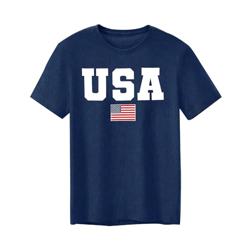 USA 4th of July Shirts for Men American Flag Short Sleeve Patriotic Independence Day Tee Top4