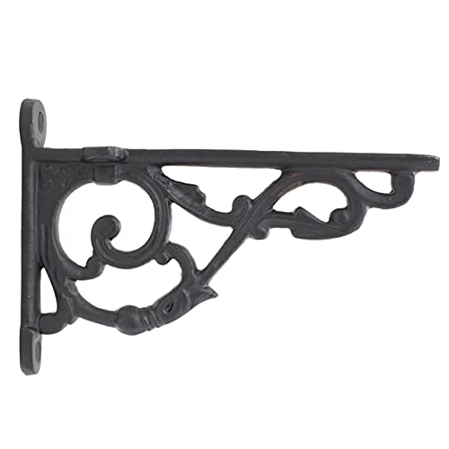 Sakega 4" X 6" Shelf Brackets - Set Of 2 Pcs Solid Cast Iron Victorian, Colonial, Retro, Steampunck, Gothic, Baroque Medieval #TOP5