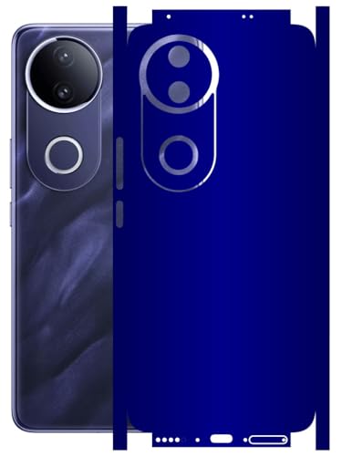 Image of AtOdds - Full Body Back Screen Guard Protector Film - Lamination Wrap Skin Sticker Compatible with VIVO T4R (5G) | Scratchproof Matte Finish (Design - Cobalt Blue)