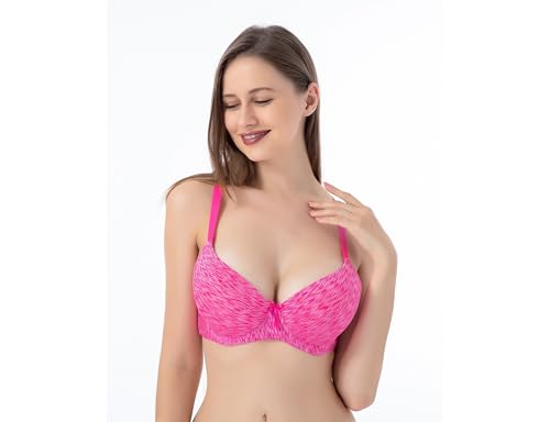 Image of Viola's Secret 6 Pack of Color Print T-Shirt Bras B Cup C Cup and D Cup