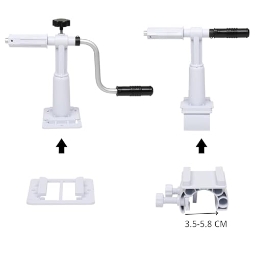 Miniatura 2 de Leadzm - Enrollador De Lona Para Piscina Y Lona Solar Profesional De Aluminio Premium,1,5-4,5 M, Instalación Fija, Sólida Y Duradera, Con Diferentes Tipos De Piscinas, Color Blanco
