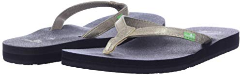 Image of Sanuk womens Yoga Joy Metallic Flip Flop, Champagne, 11 US
