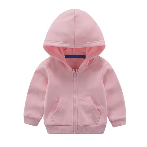 Zip Up Hoodies for Boys Fall Winter Fashion Fleece Warm Hooded Jackets Lightweight Casual Solid Color Coat Sweatshirt