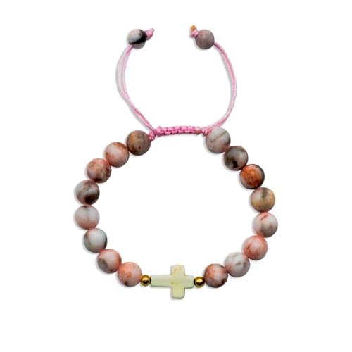 Image of Cross Bracelet Graduation Birthday Gifts for Women Girls, Religious Christian Catholic Bracelet Gift for Goddaughter Daughter Girlfriend, Beaded Charm Bracelet for Mom Grandma Faith Gift