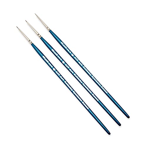 Ait Art Select Round Detail Paint Brushes, Size 10/0, Pack Of 3, Synthetic Kolinsky Sable, Set Assembled In Usa For Trusted Performance And Crafting Exquisite Details #TOP2