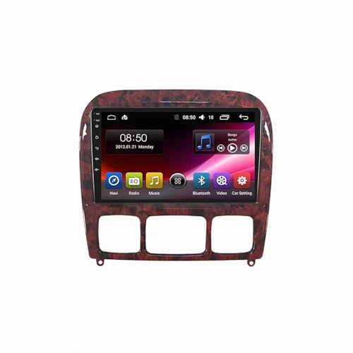 Coche Radio de Coche para Benz W220/W215/S280/S320/S350/S400/S500/CL600 Android 15 9 Inches Radio Android FM Am Bluetooth USB para, 8 Core 8G+128G