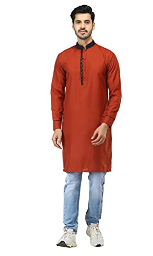 Image of Leriya Fashion Men's Slub Cotton pathan Suit Kurta