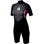 Body Glove Pro3 Women Shorty Spring Wetsuit 2/1mm - Back Zip - Quadra Flex 4 Way Stretch - Thermal Lightweight Performance - for Surfing, Boogie Boarding, Swimming, Snorkeling, and Scuba Diving