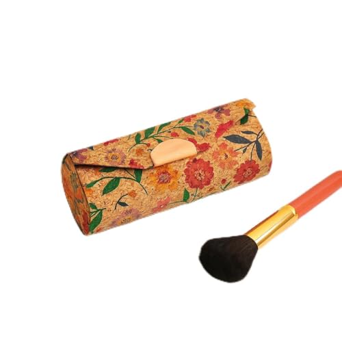 Estojo de batom portátil com espelho – Caixa de armazenamento de maquiagem dobrável à prova de poeira para uso em viagens, Vermelho, Cosmetic_case