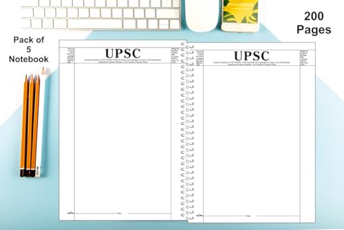 Image of amblitz UPSC Answer Writing Sheets | 200 Pages | Pack of 5 Notebook | 70 GSM Thick Paper | Civil Service Exam | PSC | UPSC Mains | Pre Printed Margins