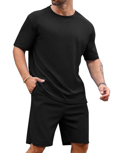 Image of Vogaan Men's T-Shirt and Shorts Set | Top & Shorts Night Suits Set | Night Wear for Men