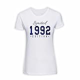 mavi printart tshirt skinpro glitter limited edition per festa di compleanno - personalizza con nome e anno di nascita (xs, bianco)