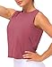 Ice Silk Workout Tops for Women Quick Dry Muscle Gym Running Shirts Sleeveless Flowy Yoga Tank Tops (Rose Red, Small)
