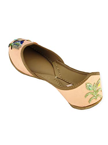 Image of Fulkari Prime Pure Leather Casual Women's Soft Leather Bite and Pinch Free Ladies Jutti Ethnic Mojari